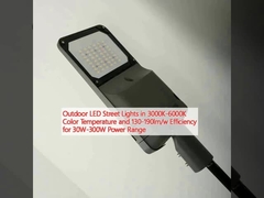 Εξωτερικά LED φώτα δρόμου σε θερμοκρασία χρώματος 3000K-6000K και αποδοτικότητα 130-190lm/w για εύρος ισχύος 30W-300W